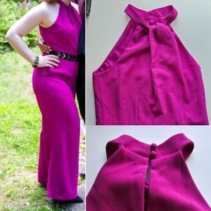 Petite Magenta Halter Jumpsuit Julia Jordan